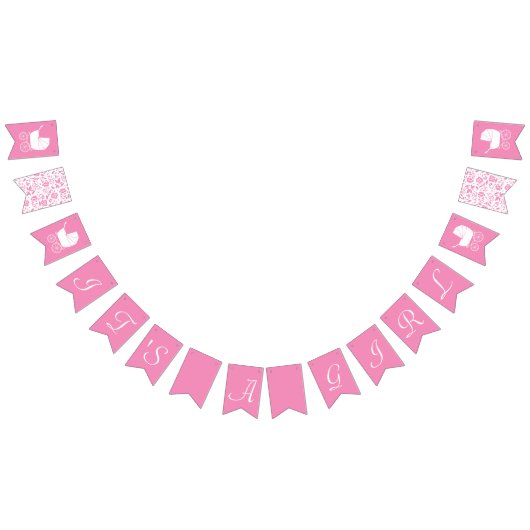  Baby shower Cute Pink Girl Vlaggetjes (Alle)