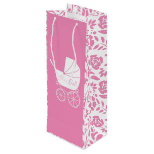  Baby shower Cute Pink Girl Wijn Cadeautas