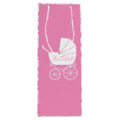  Baby shower Cute Pink Girl Wijn Cadeautas (Achterkant)