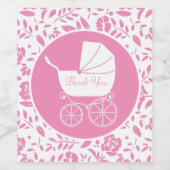  Baby shower Cute Pink Girl Wijn Etiket (Enkel label)