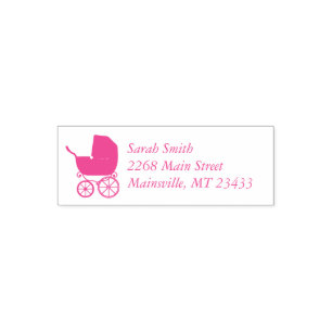 Baby shower Cute Pink Girl Zelfinktende Stempel
