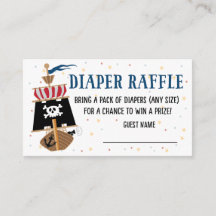 Baby shower Cute Pirate Diaper Raffle Kaart