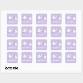 Baby shower Cute Stork Gender Neutral Vierkante Sticker (Vel)
