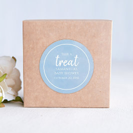 Baby shower Cute Waterverf Blue Whimsical Treat Ronde Sticker
