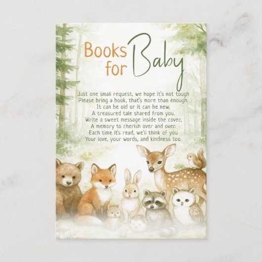 Baby Shower Cute Woodland Baby Animals Informatiekaartje (Voorkant)