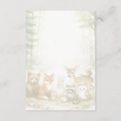 Baby Shower Cute Woodland Baby Animals Informatiekaartje (Achterkant)