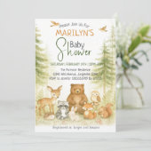 Baby Shower Cute Woodland Baby Animals Kaart (Staand voorkant)