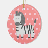 Baby Shower: Cute zebra met roze poka-punten Keramisch Ornament (Links)