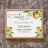 Baby shower Cutie Oranje Waterverf Welkom Poster