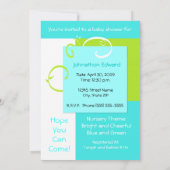 Baby shower Cyaan Blue en Green Kaart (Achterkant)