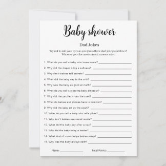 Baby Shower Dad Jokes Game Printable,  Kaart