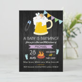 Baby shower Dadchelor Beer en BBQ van mannen Kaart (Staand voorkant)