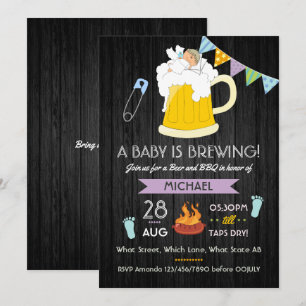 Baby shower Dadchelor Beer en BBQ van mannen Kaart