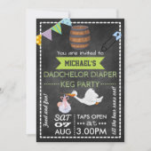 Baby shower Dadchelor Keg Party Chalkboard Kaart (Voorkant)