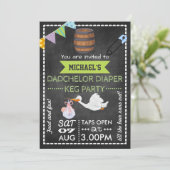 Baby shower Dadchelor Keg Party Chalkboard Kaart (Staand voorkant)