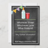 Baby shower Dadchelor Keg Party Chalkboard Kaart (Achterkant)
