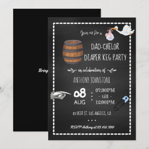 Baby shower Dadchelor Keg Party Chalkboard Kaart