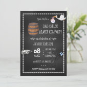 Baby Shower Dadchelor Kegel Feest Bord Kaart (Staand voorkant)