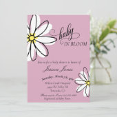 Baby shower Daisy Doodle Baby in Bloom Kaart (Staand voorkant)