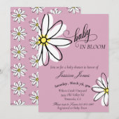 Baby shower Daisy Doodle Baby in Bloom Kaart (Voorkant / Achterkant)