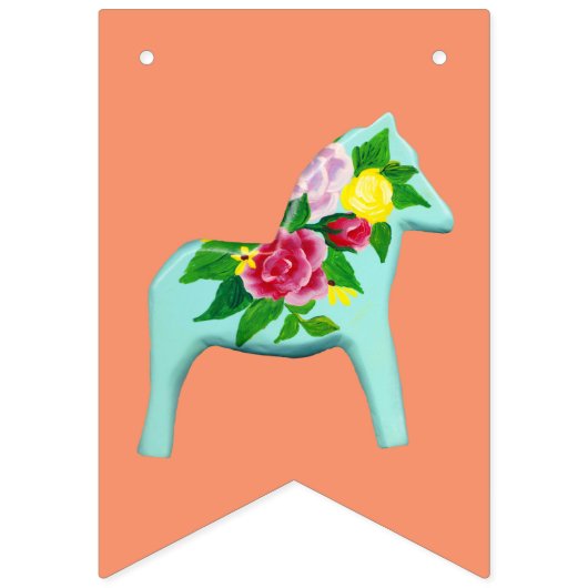 baby shower Dala Horse Party Bunting Vlaggetjes (Derde vlag)