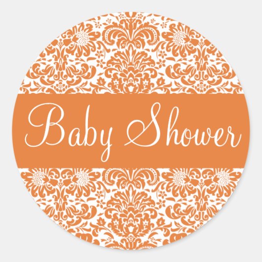Baby shower Damask Envelop Sticker Seal (Voorkant)