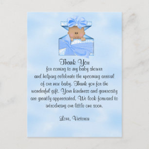 Baby shower Dank je Baby Boy Ethnic Briefkaart