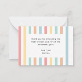Baby shower dank je cadeau notitiekaartje (Achterkant)