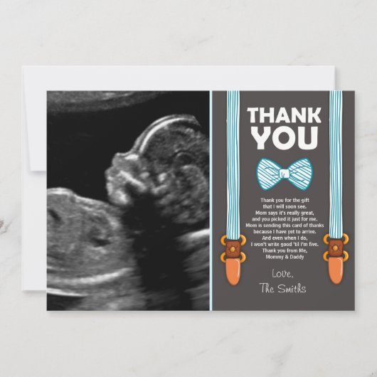 baby shower Dank je creditcard Little Man Echo Bedankkaart (Voorkant)