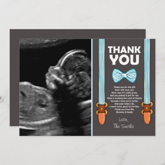 baby shower Dank je creditcard Little Man Echo Bedankkaart (Voorkant / Achterkant)