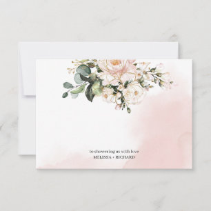 Baby shower dank je creditcard zwart roze goud bedankkaart