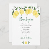 Baby shower Dank je gedicht leemons Bedankkaart (Voorkant / Achterkant)