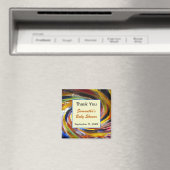 Baby shower Dank je gedraaid kleurige keepslag Magneet (Insitu (Vaatwasser))