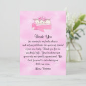 baby shower Dank je, het is Triplets Girl Kaart (Staand voorkant)