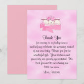 baby shower Dank je, het is Triplets Girl Kaart (Voorkant / Achterkant)