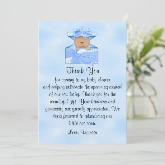 baby shower Dank je, jongen. Kaart (Staand voorkant)