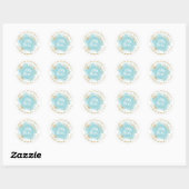 Baby shower Dank je Monogram Waterverf Oh Boy Ronde Sticker (Vel)