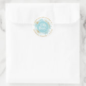 Baby shower Dank je Monogram Waterverf Oh Boy Ronde Sticker (Tas)