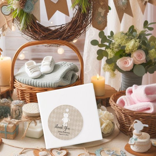 Baby shower Dank je Teddy Bear | bruin Bedankjes Labels