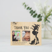 Baby shower Dank je wel Halloween foto Briefkaart (Staand voorkant)
