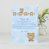 baby shower Dank je wel... het is een jongen baby  Kaart (Staand voorkant)