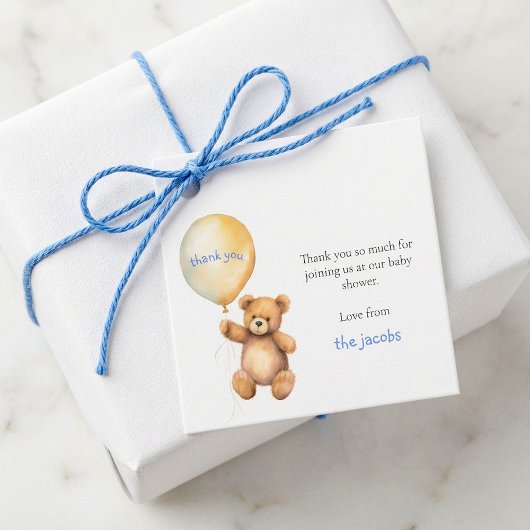 Baby shower dank schattige teddybeer bedankjes labels