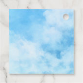 Baby shower dank schattige teddybeer roze in blauw bedankjes labels (Achterkant)