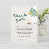 Baby shower Dank u Baby Dinosaurus Hatchling Kaart (Staand voorkant)