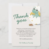 Baby shower Dank u Baby Dinosaurus Hatchling Kaart (Voorkant)