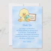 baby shower Dank u Baby Duck Kaart (Voorkant)