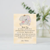 Baby shower dank u Baby Elephant Briefkaart (Staand voorkant)