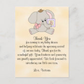 Baby shower dank u Baby Elephant Briefkaart (Voorkant)