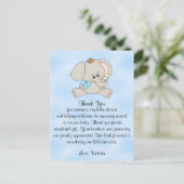 Baby shower dank u Baby Elephant Briefkaart (Staand voorkant)