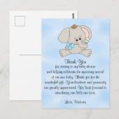Baby shower dank u Baby Elephant Briefkaart (Voorkant / Achterkant)